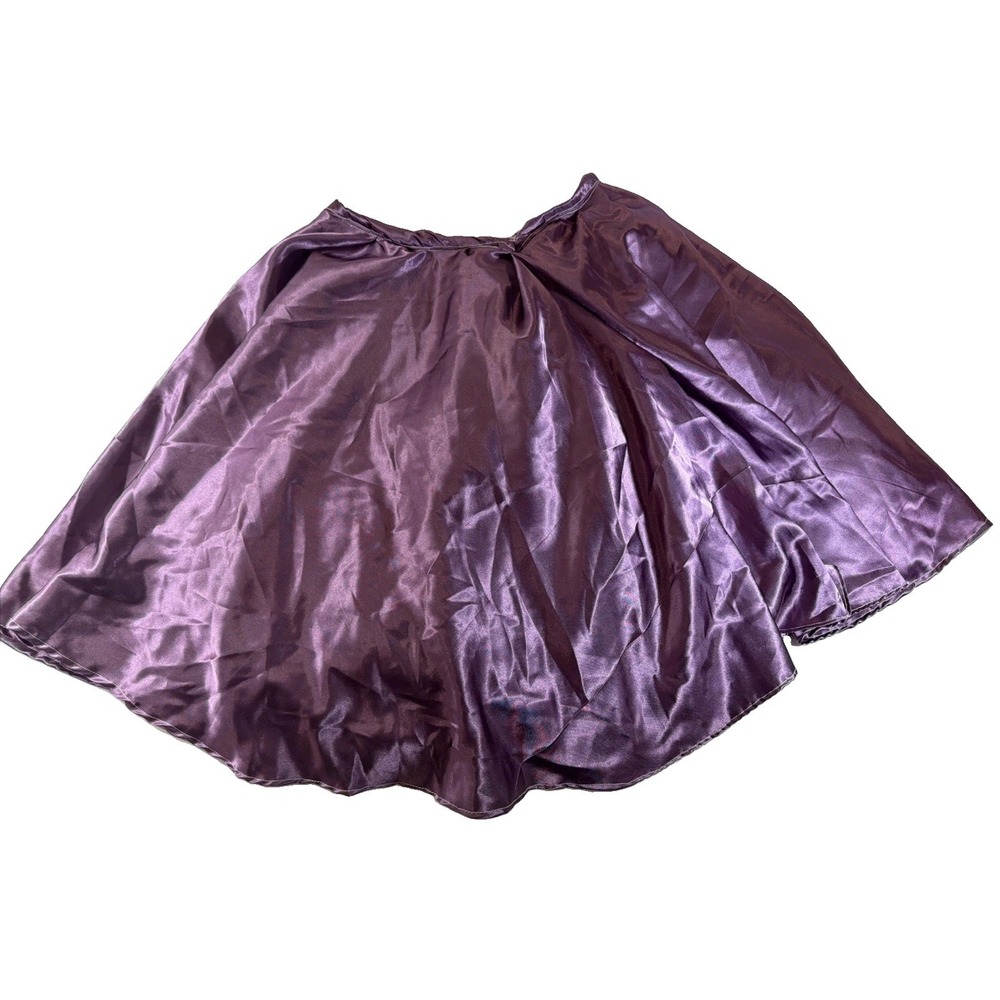 Handmade Purple Satin Full Skirt White Tulle Lined Back Zip Costume Cosplay